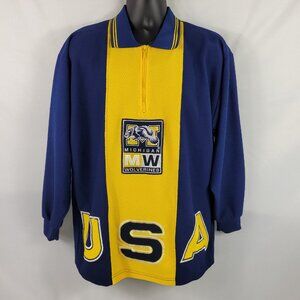 Michigan Wolverines Vintage 1990s Long Sleeve Quarter-Zip USA Shirt Men's XL